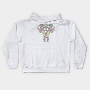 Doodle with decorated Indian Elephant Kids Hoodie